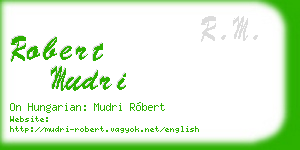 robert mudri business card